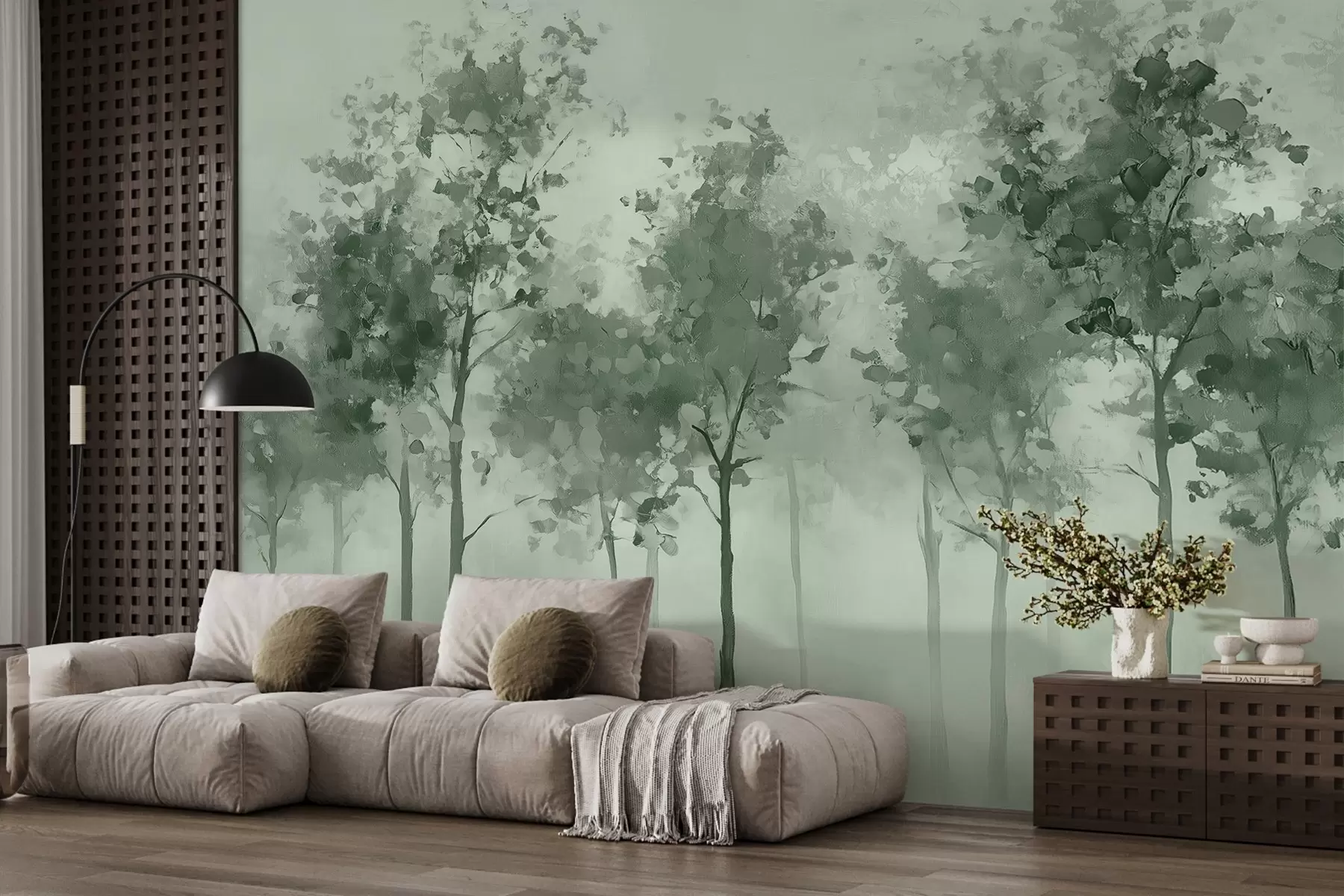 wall murals Abstract trees in oil painting style w03576v1