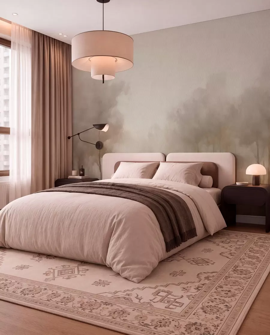 wall murals Abstract forest with sepia effect w03596