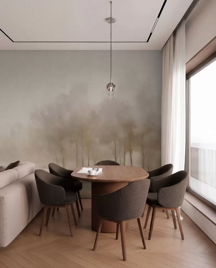 wall murals Abstract forest with sepia effect w03596