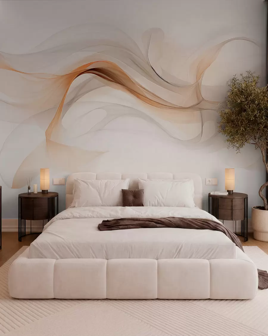 wall murals Abstraction with soft waves w03609