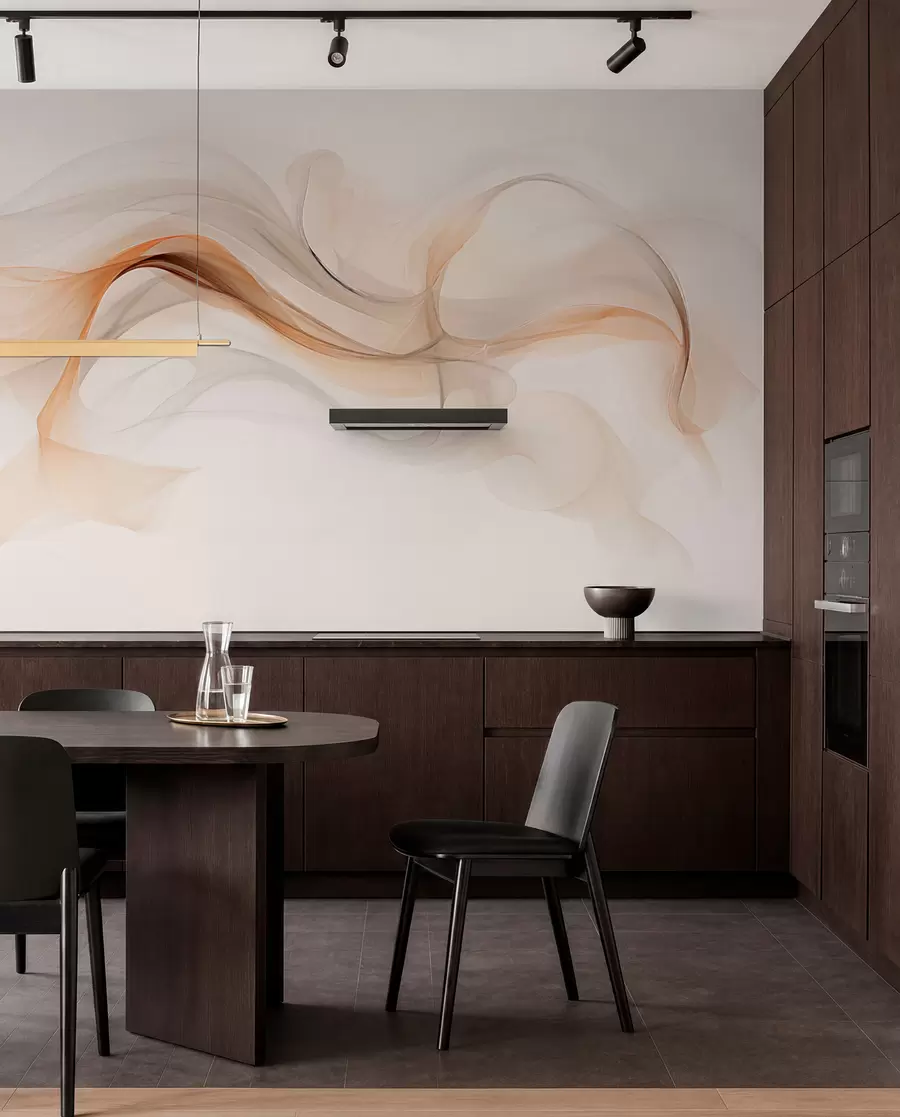 wall murals Abstraction with soft waves w03609