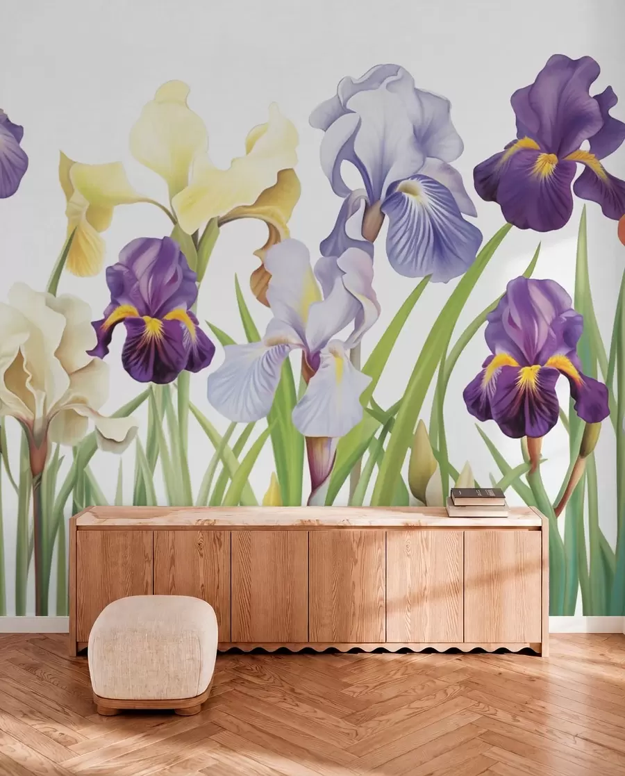 wall murals Iris flowers w03641