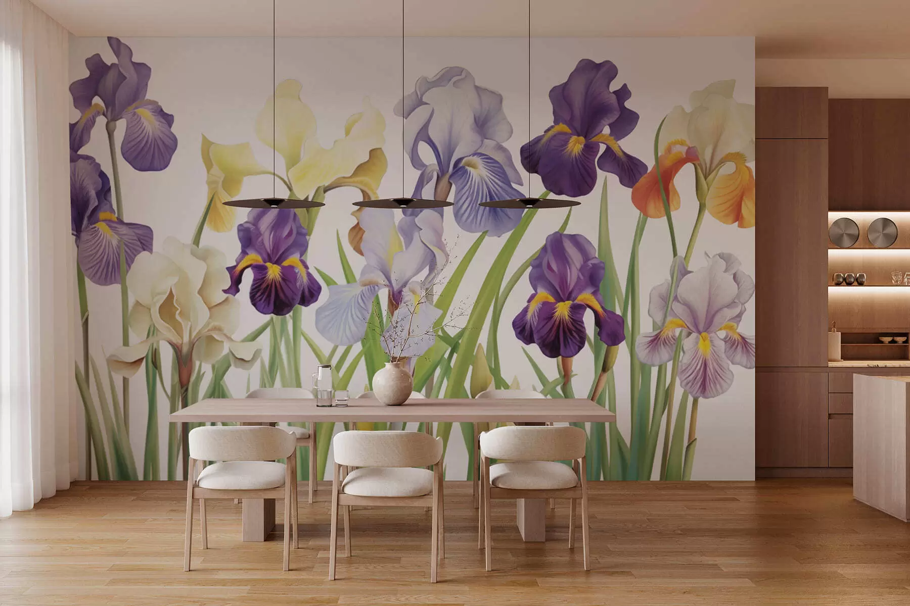 wall murals Iris flowers w03641