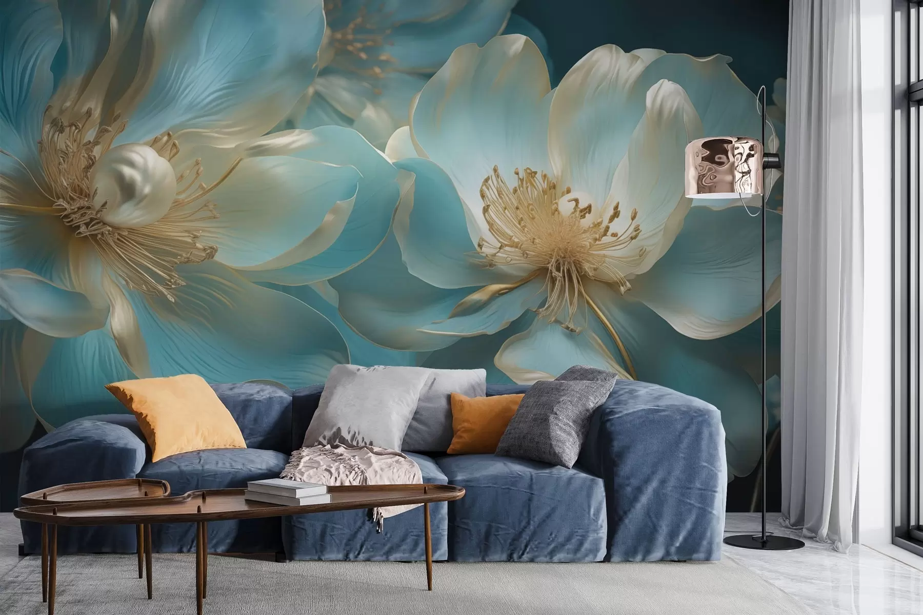 wall murals Delicate fairy tale flowers w03652