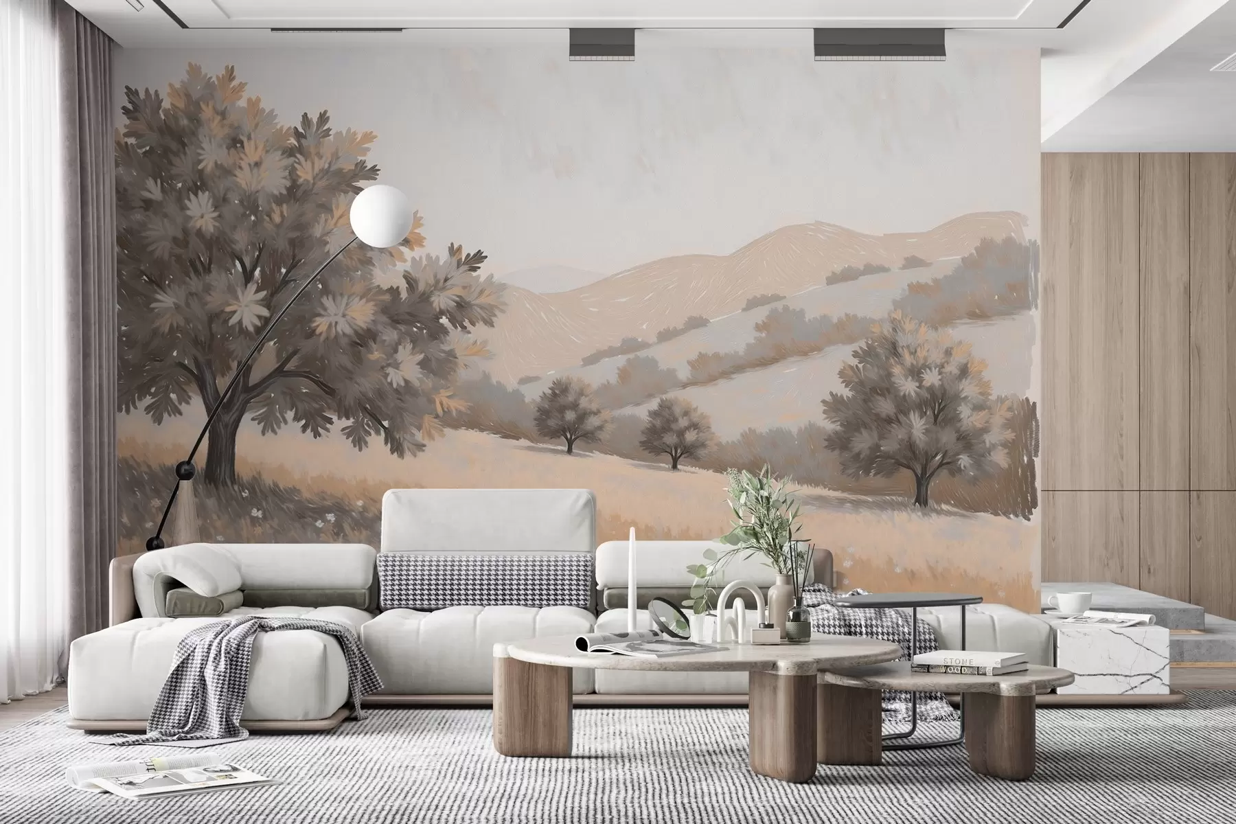 wall murals Landscape painted in oil style w03656v1