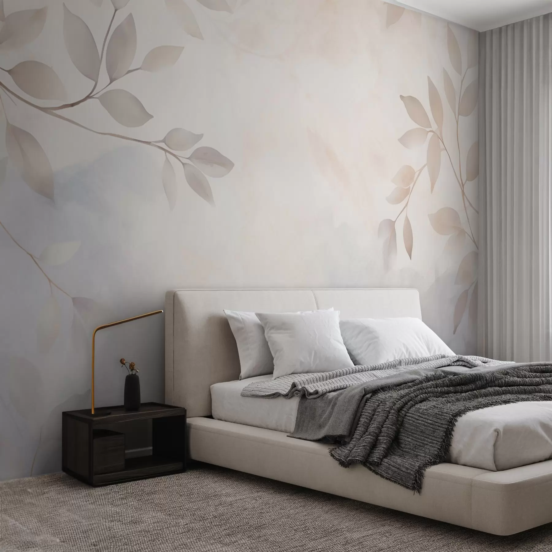 wall murals Light leaves in the mist w08990