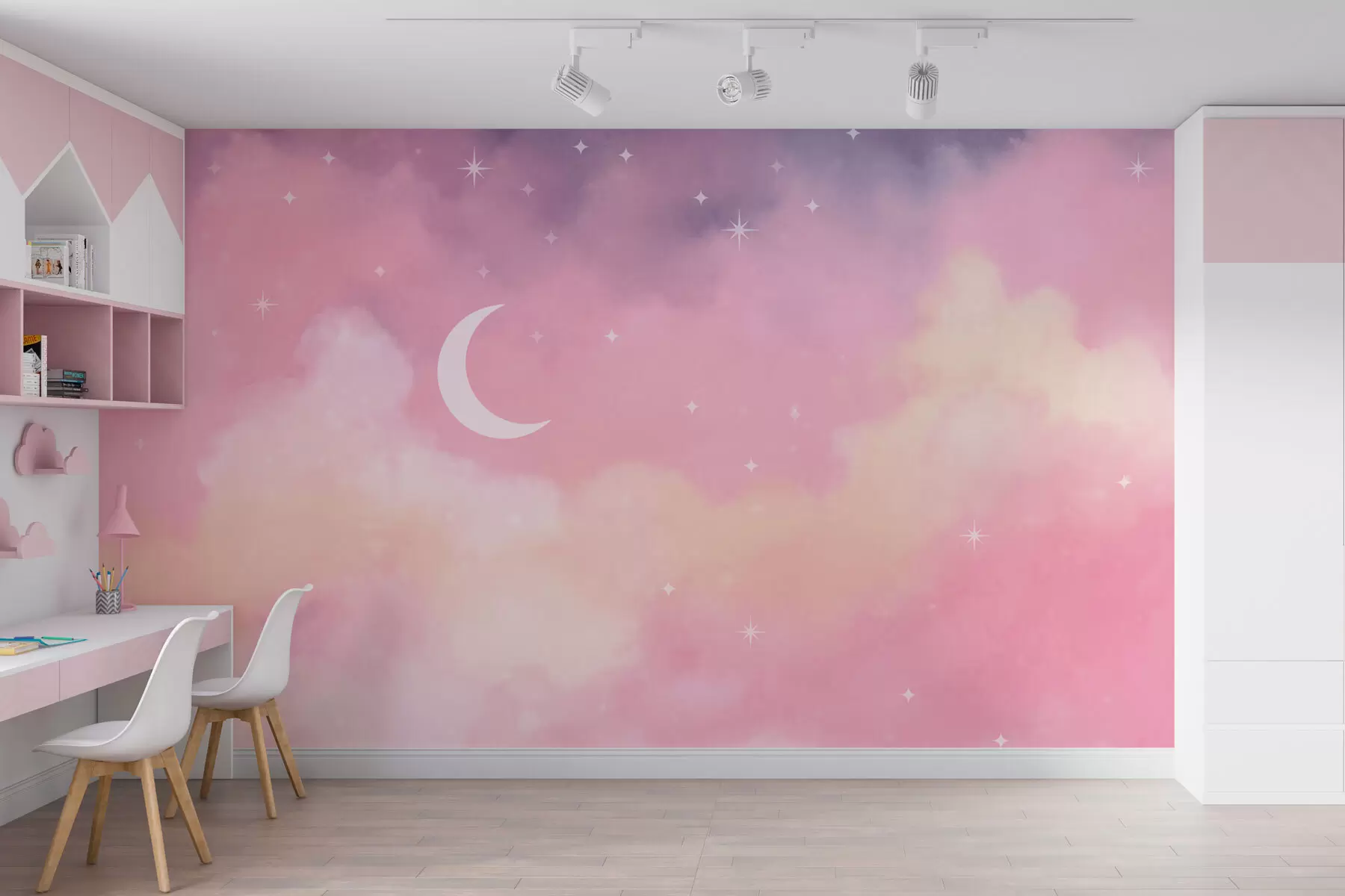 wall murals Magical Pink Sky w03708