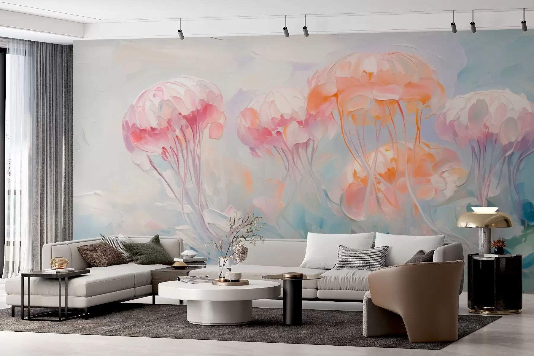 wall murals Abstract jellyfish imitation painting w03742