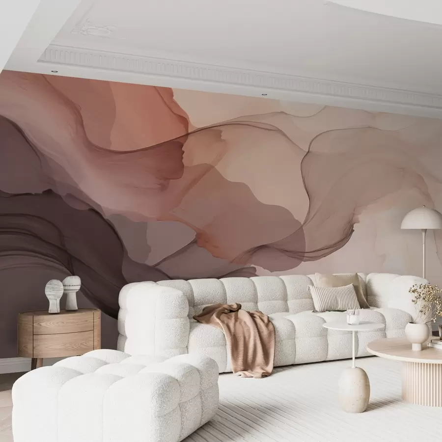 wall murals Burgundy-purple smoke on a white background w09026v2