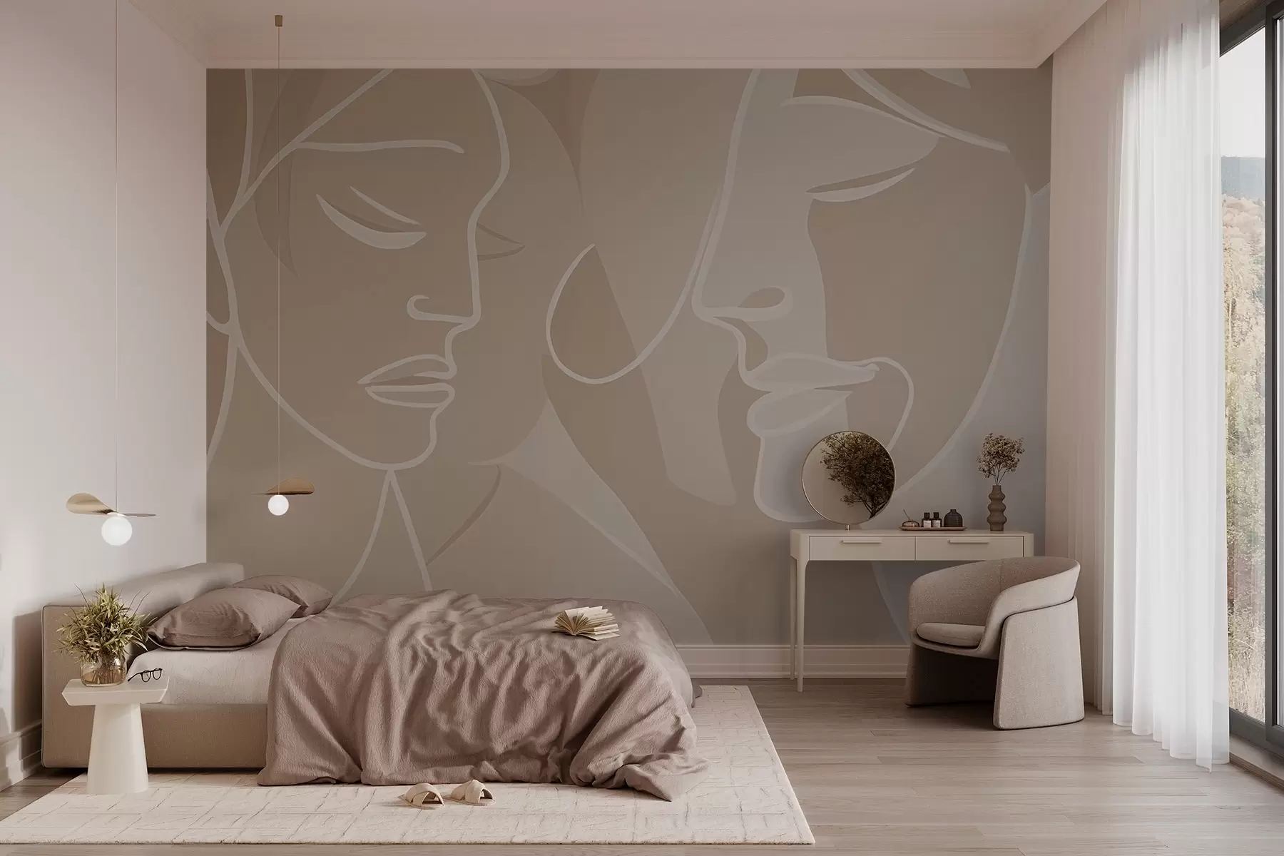 wall murals Abstraction of faces w03732v2