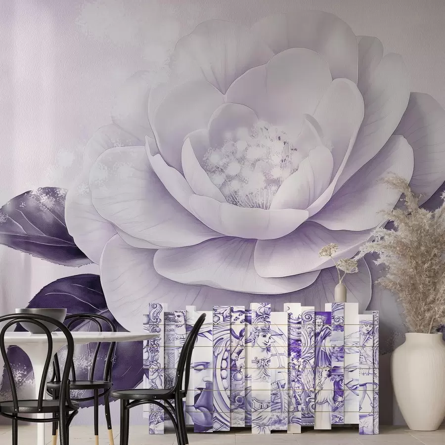 wall murals Beautiful peony flower in purple colors w03757v2