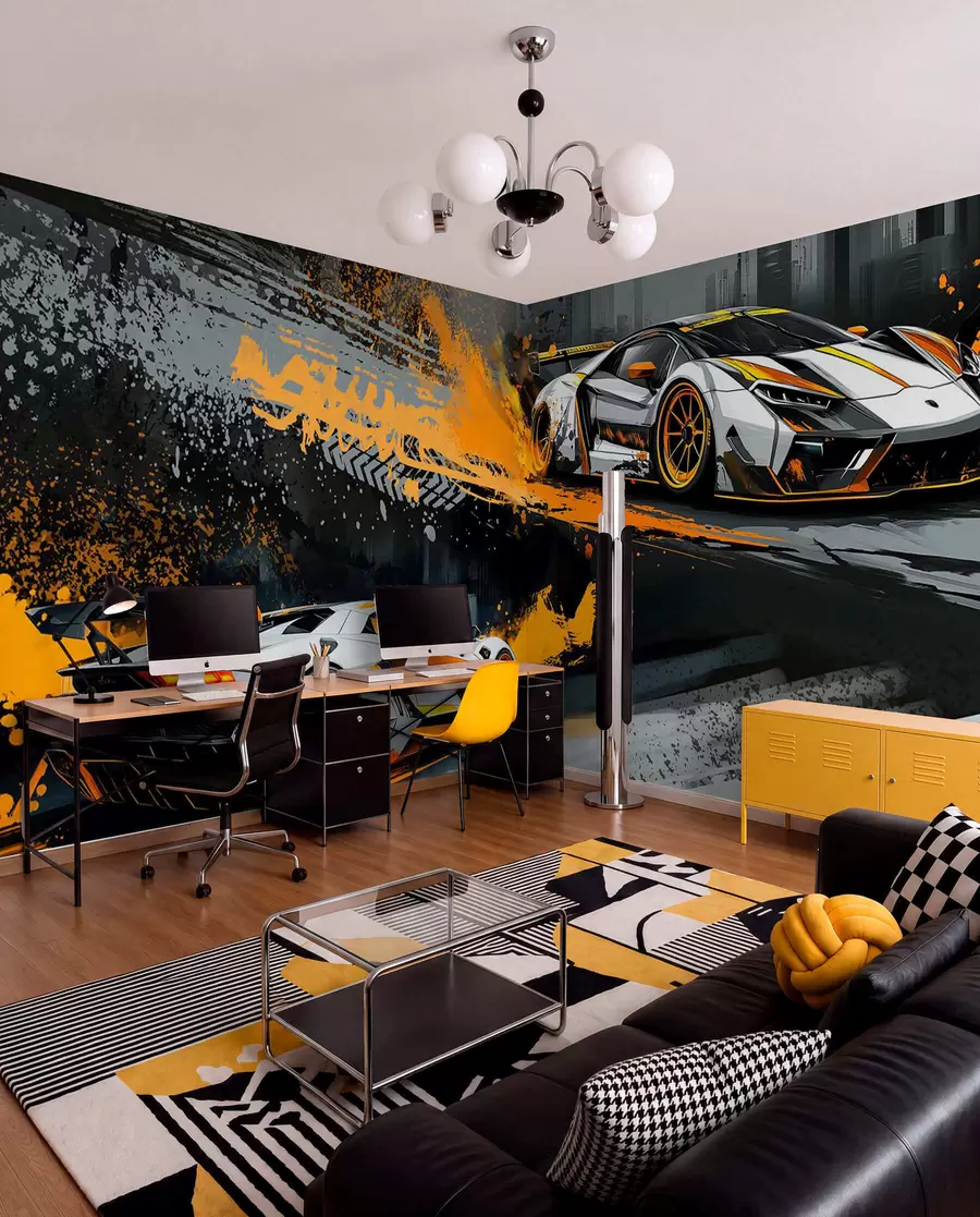wall murals hard grange style, expressive, dinamic sport cars w03721