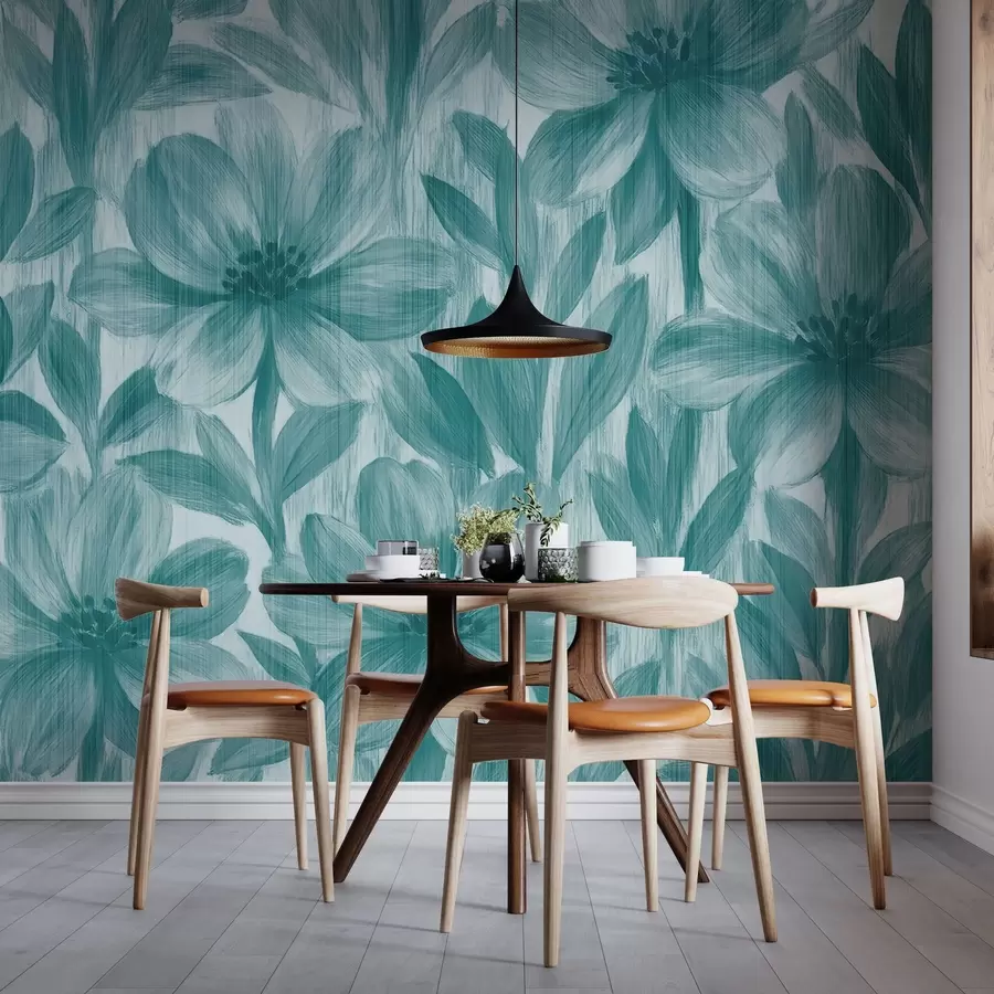wall murals Stylish watercolor flowers w03821v2