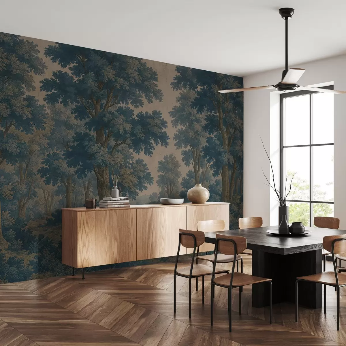 wall murals Modern image of a forest in a grunge style w03822