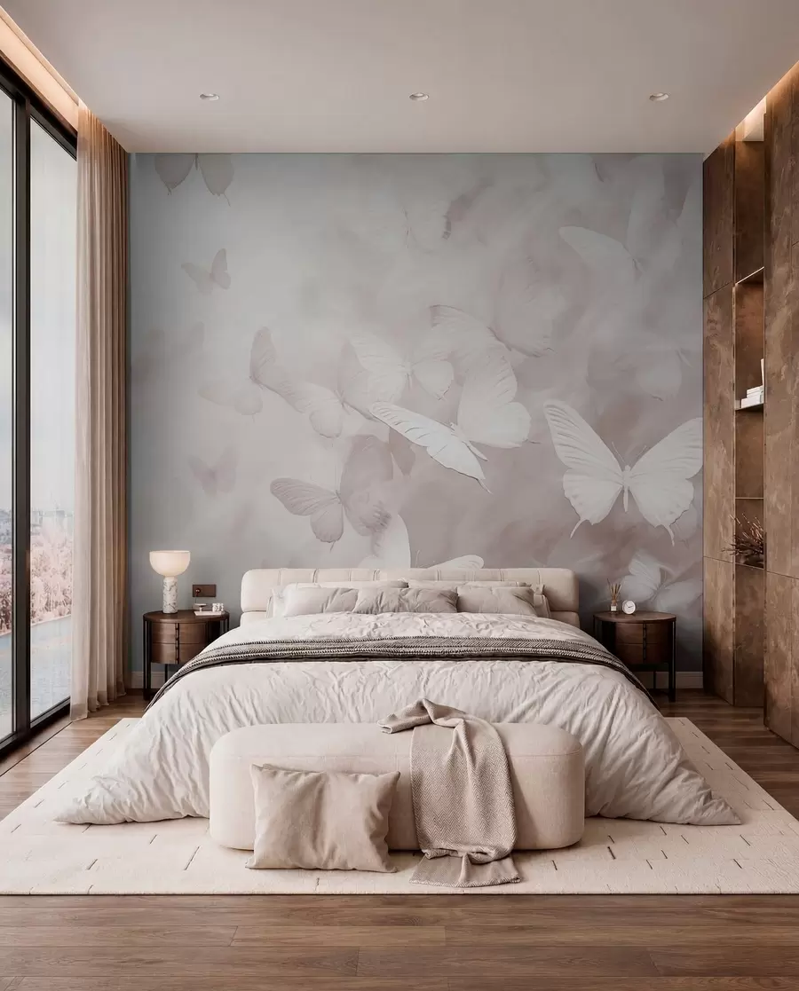 wall murals Butterflies in the fog w03841v1