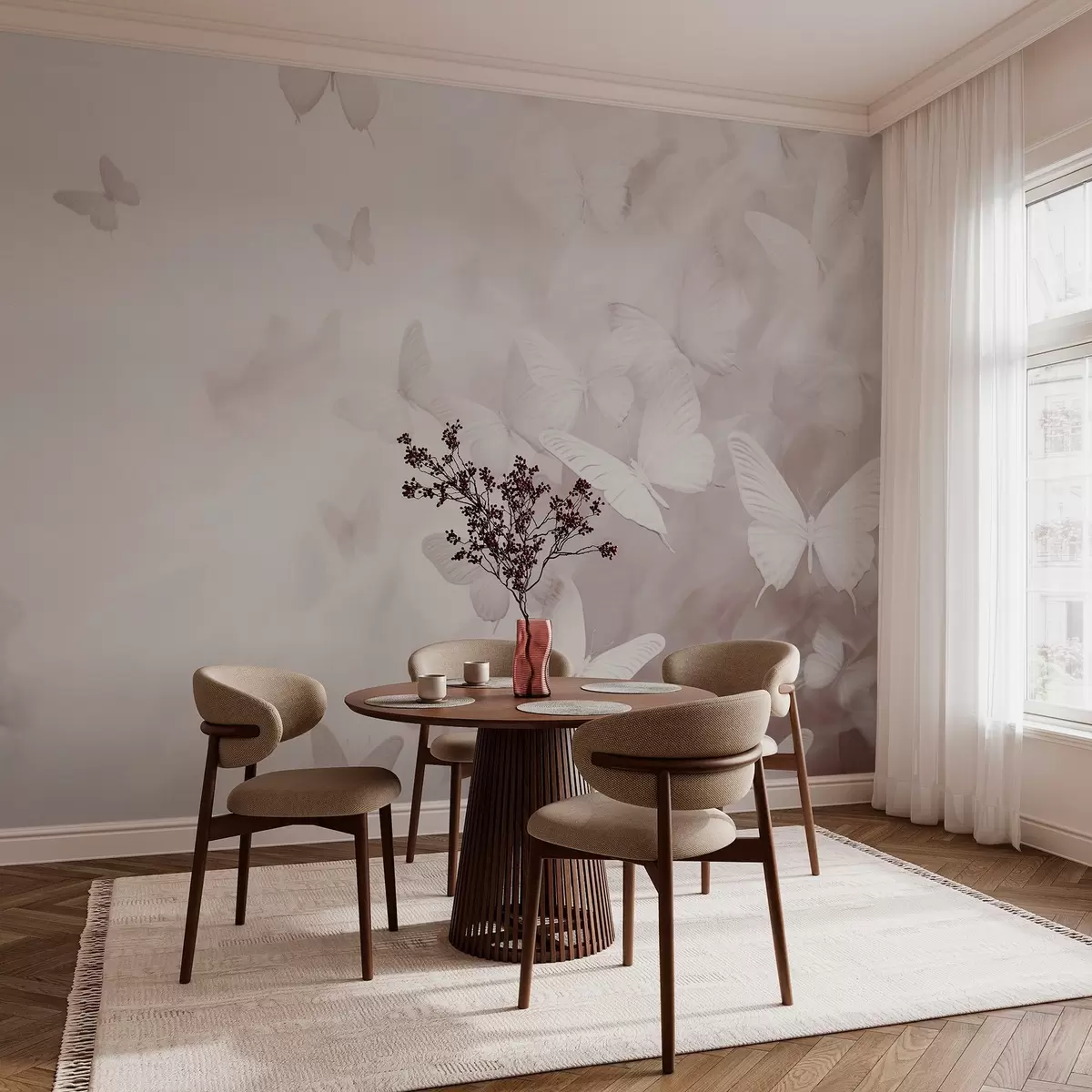 wall murals Butterflies in the fog w03841v1