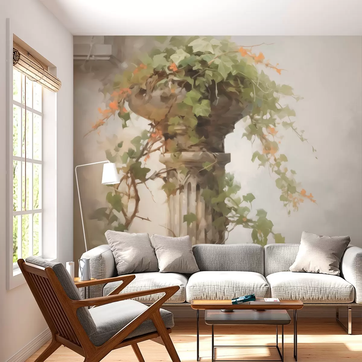 wall murals Climbing plant on a column w03847