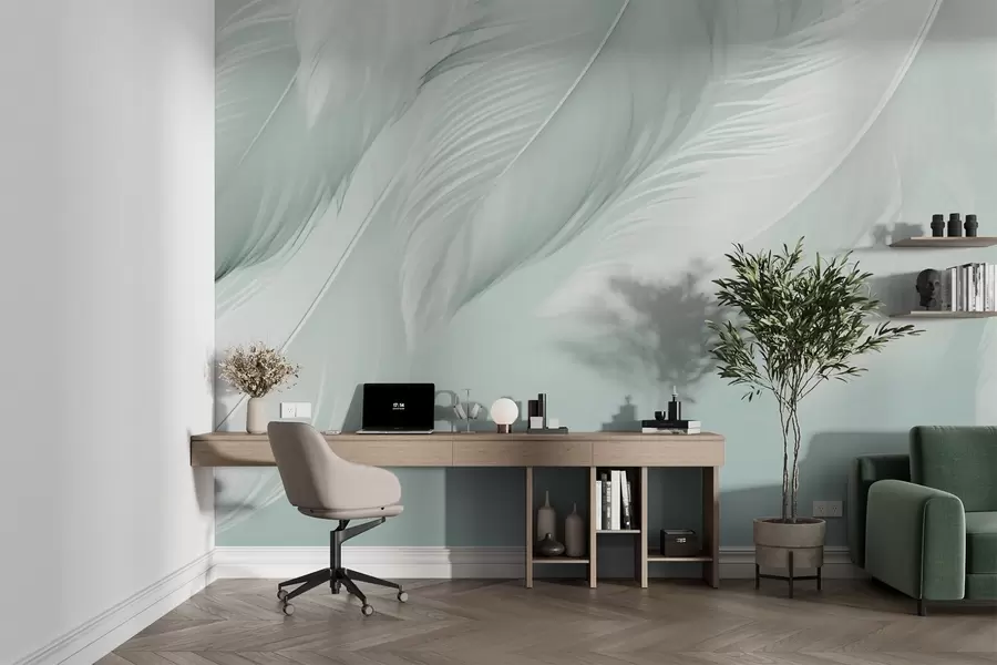 wall murals White feathers w03833