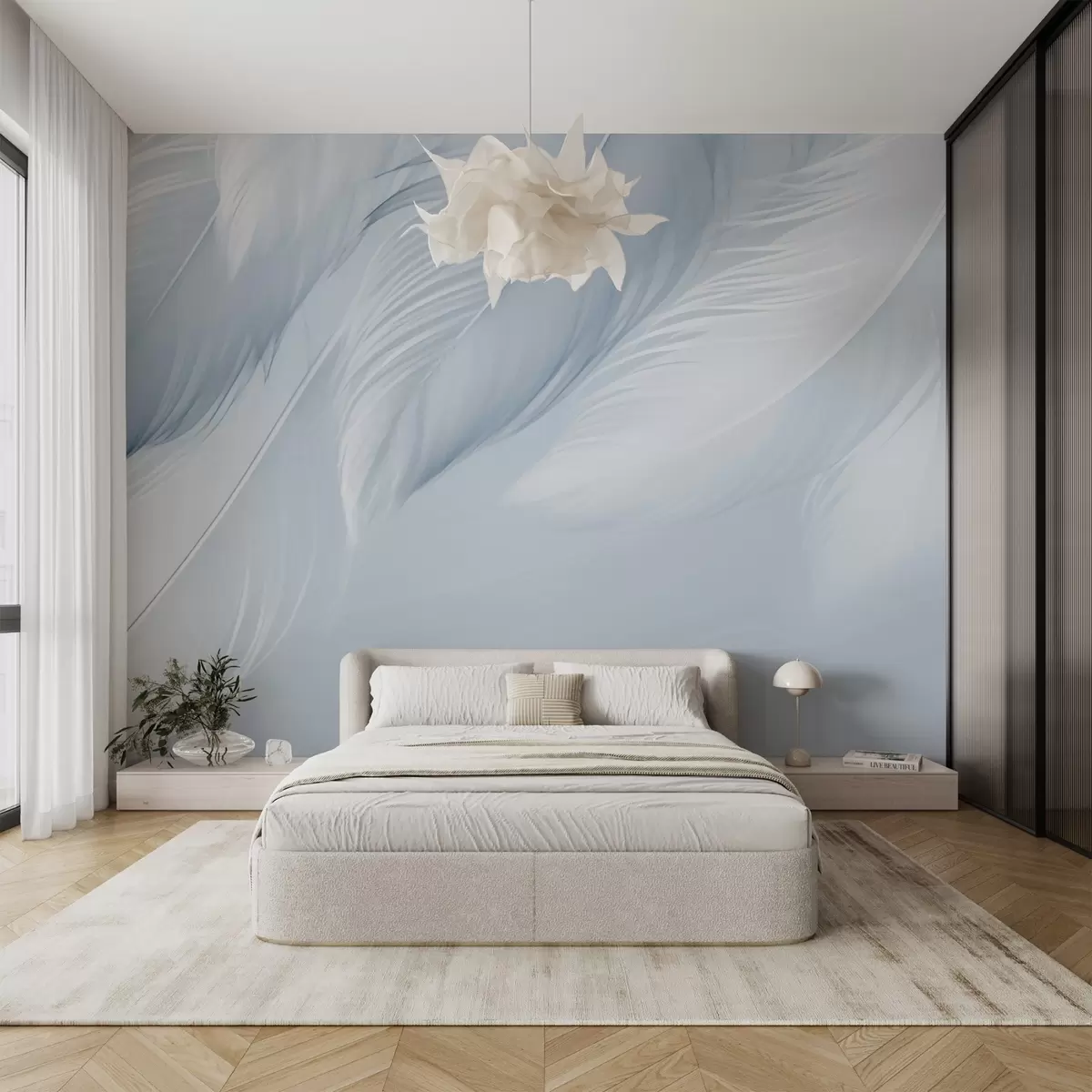 wall murals White feathers w03833v1