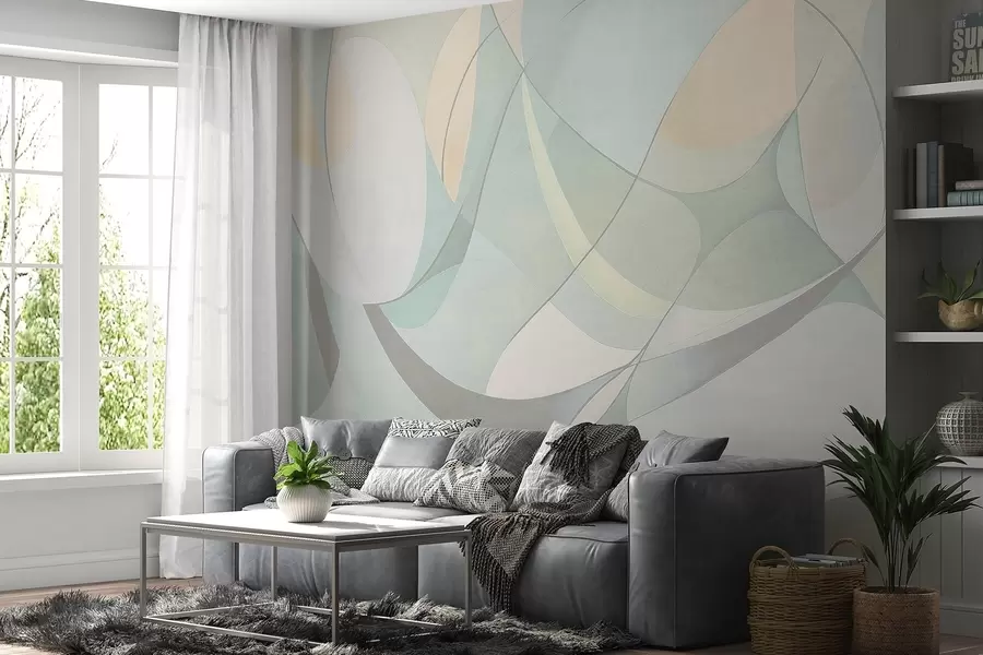 wall murals Geometric abstraction, muted natural colors w03878