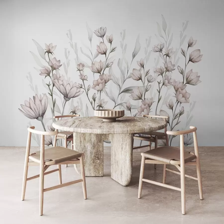 wall murals Wild flowers and twigs w03907v1