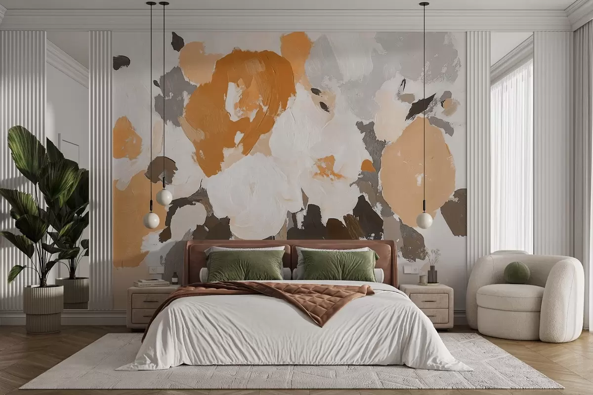 wall murals Abstract acrylic flowers w09070v1