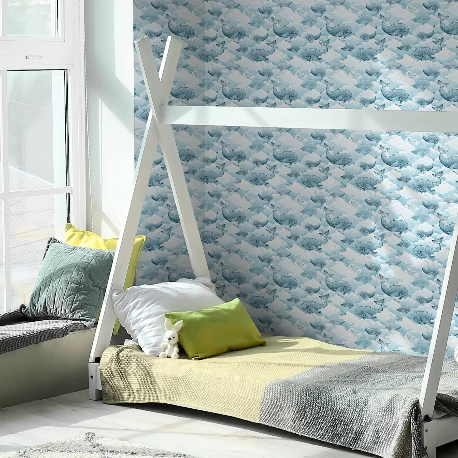 wall murals Whales and clouds a00123