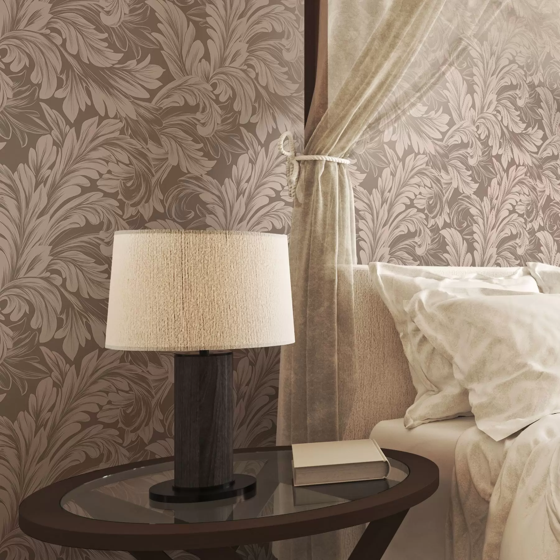 wall murals Cream leaves on a brown background a00135v3