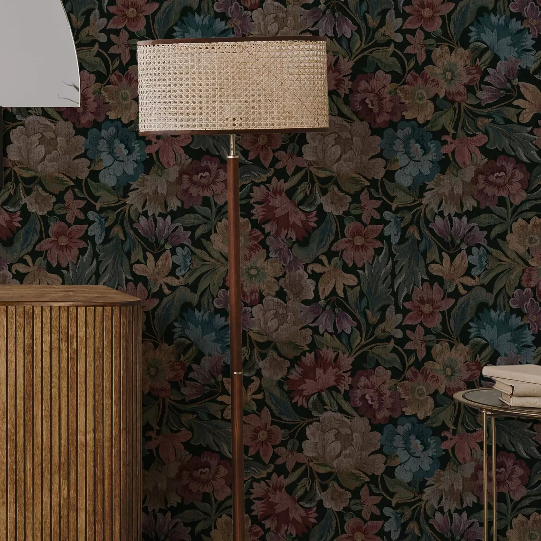 wall murals Tapestry texture with colourful flowers a00146