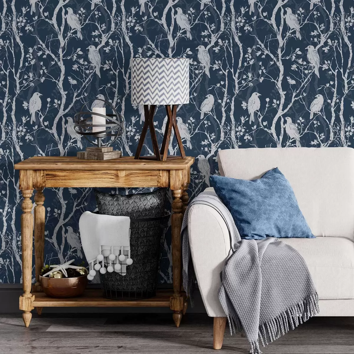 Wallpaper Birds among the moonlit branches a00082v1