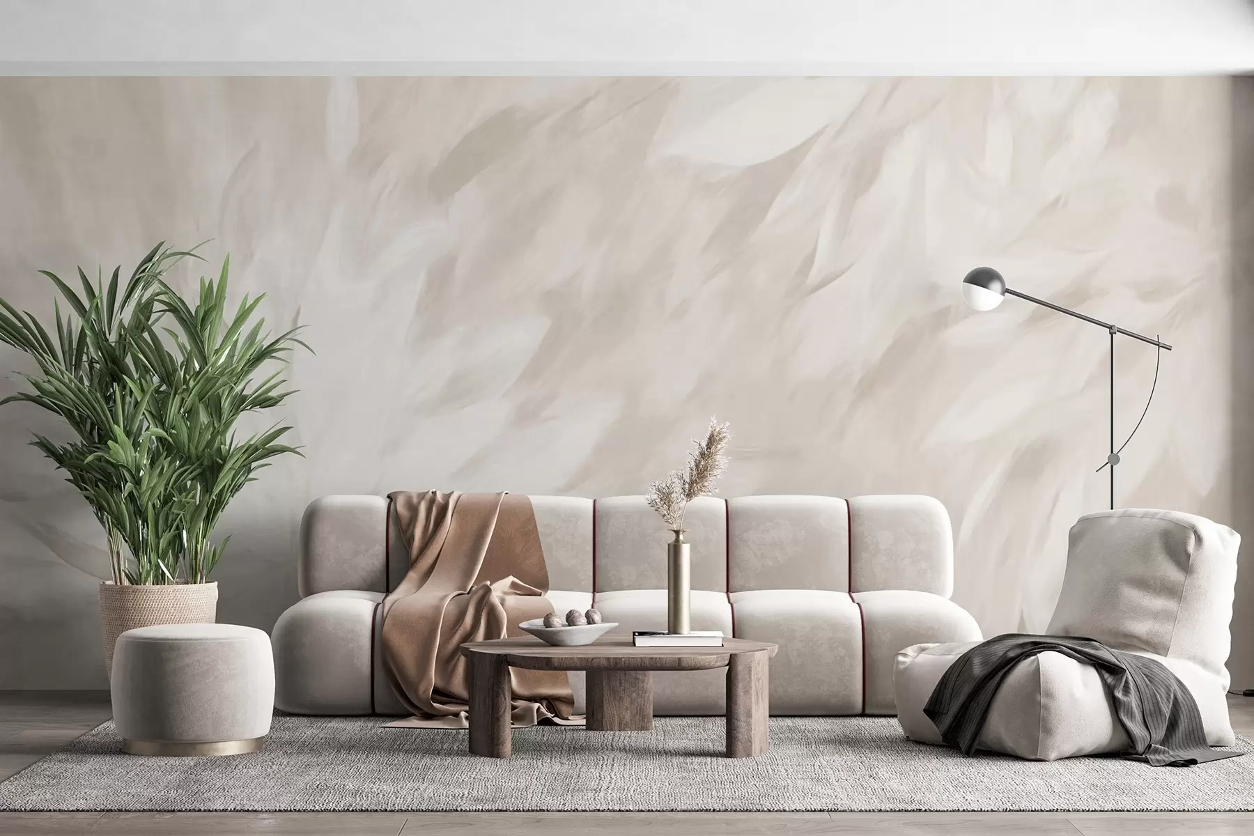 wall murals Flowers in the style of soft strokes w03986v2