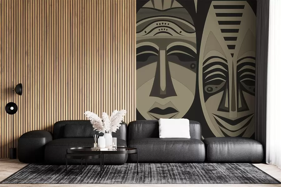wall murals African masks w04043