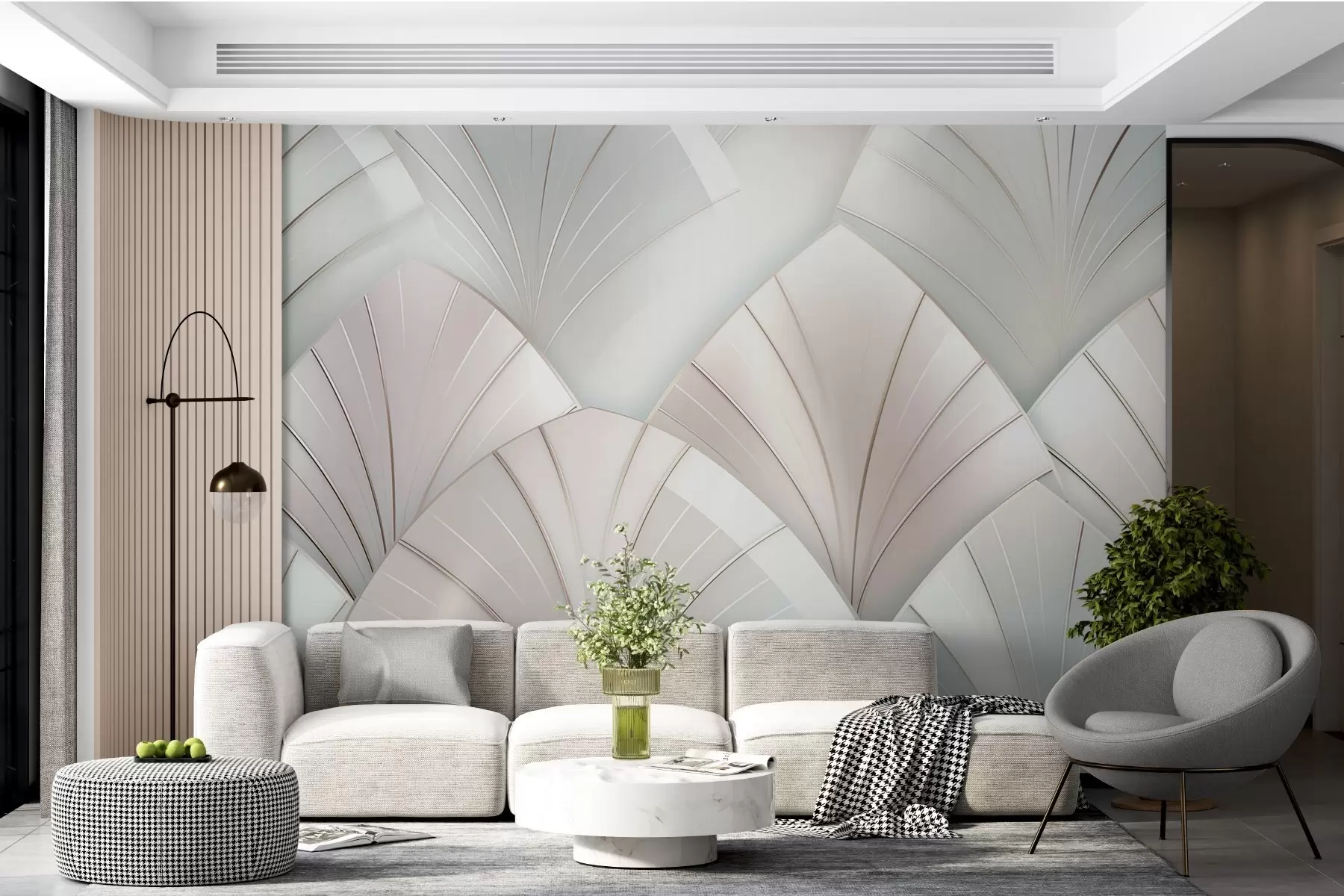wall murals Pearlescent fans w09171v2