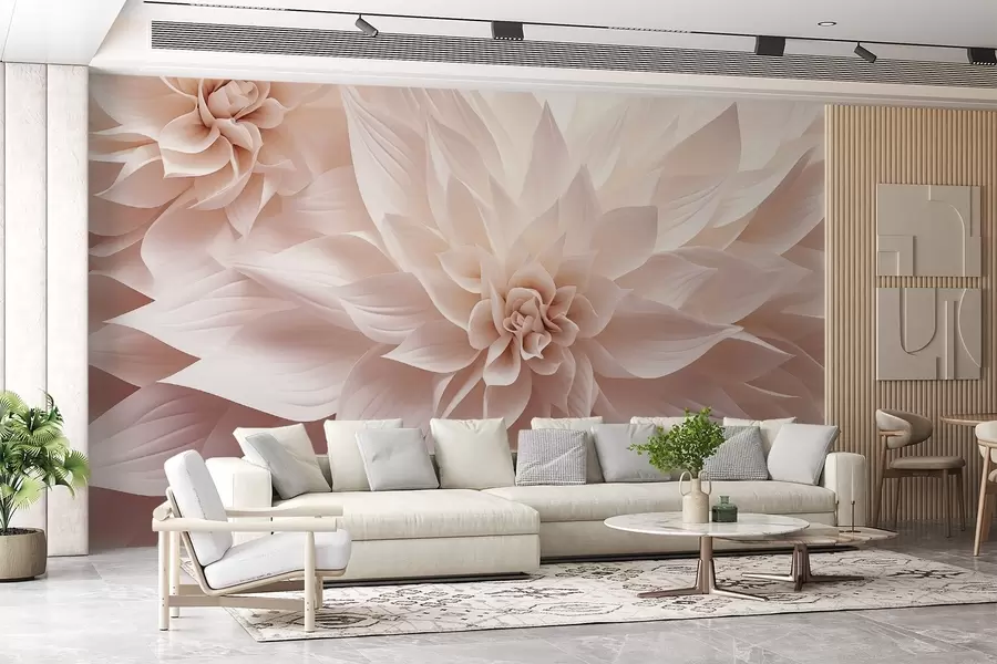 wall murals Volumetric flowers w09173v1