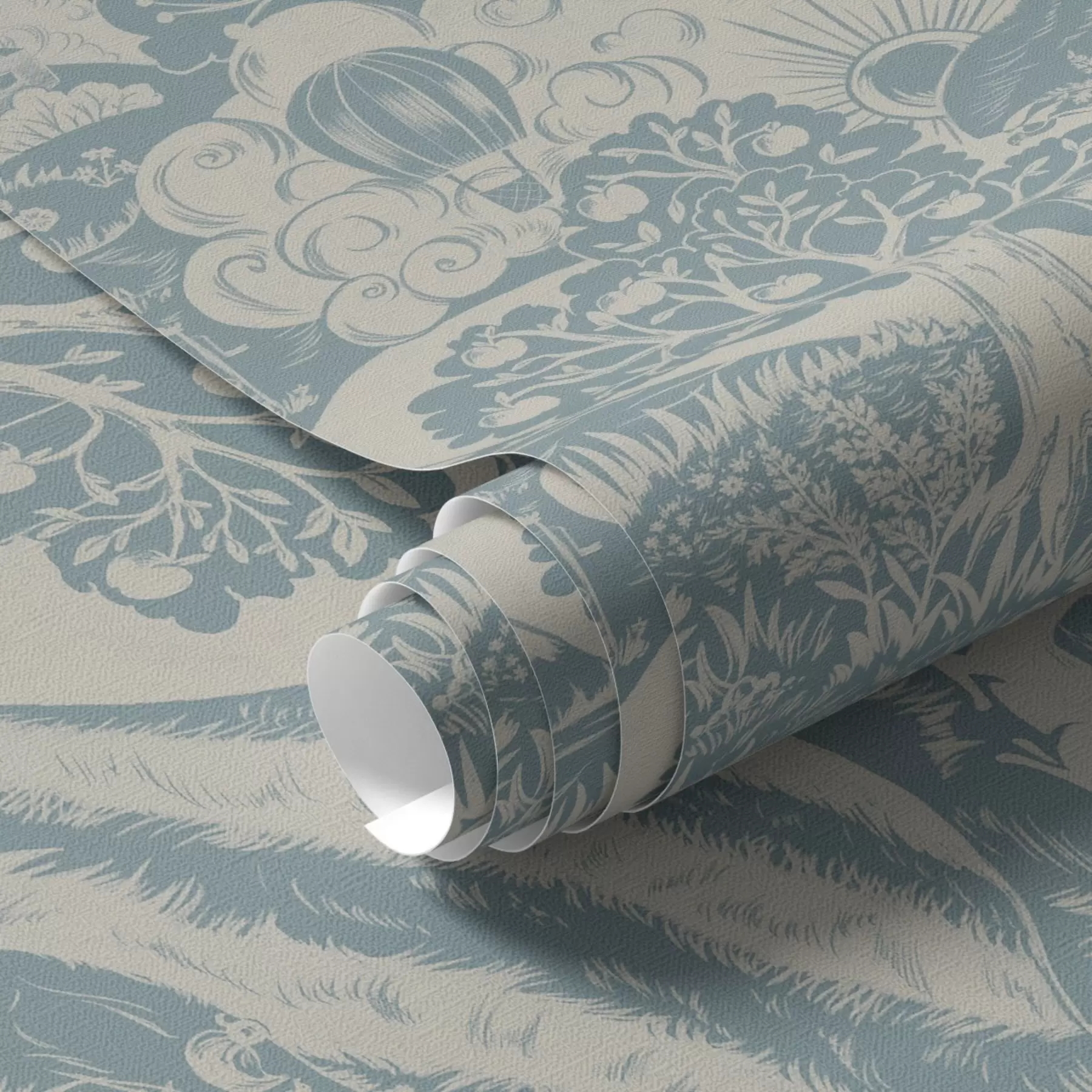 wall murals Fairy forest with animals in the style of children's illustration a00172