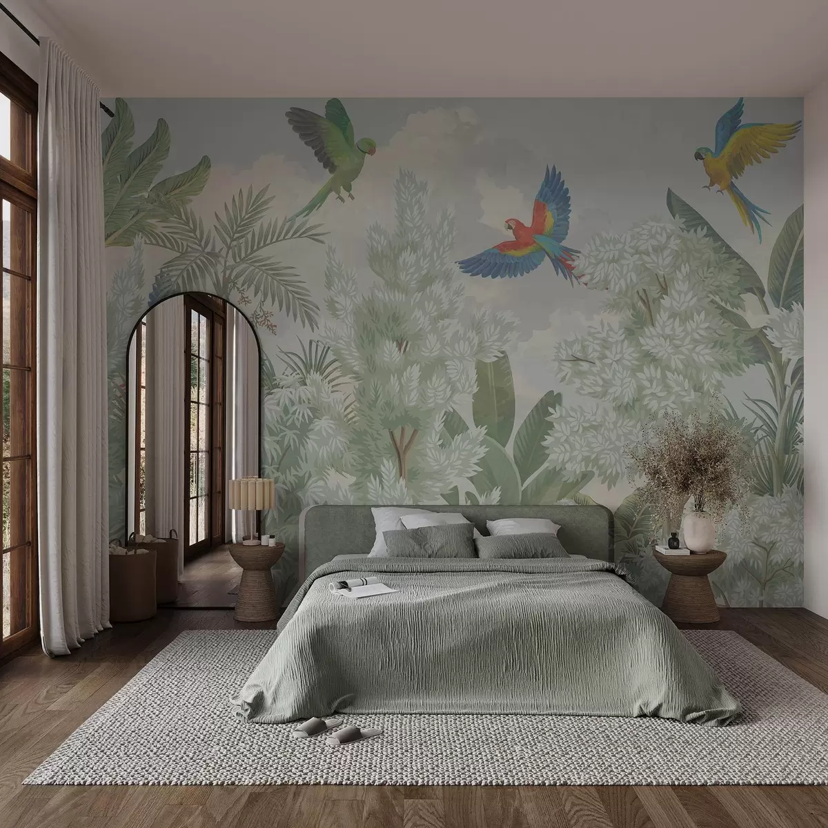 wall murals Parrots in the jungle w04105