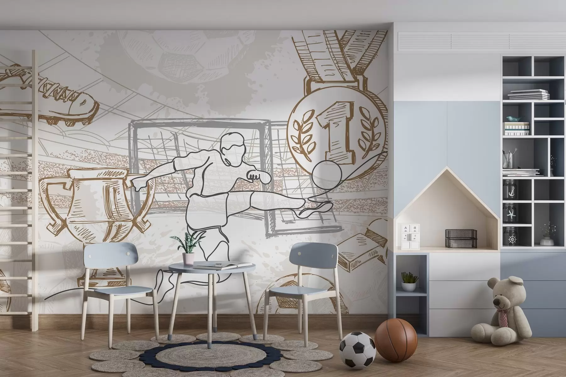 wall murals Football attributes w04108v1