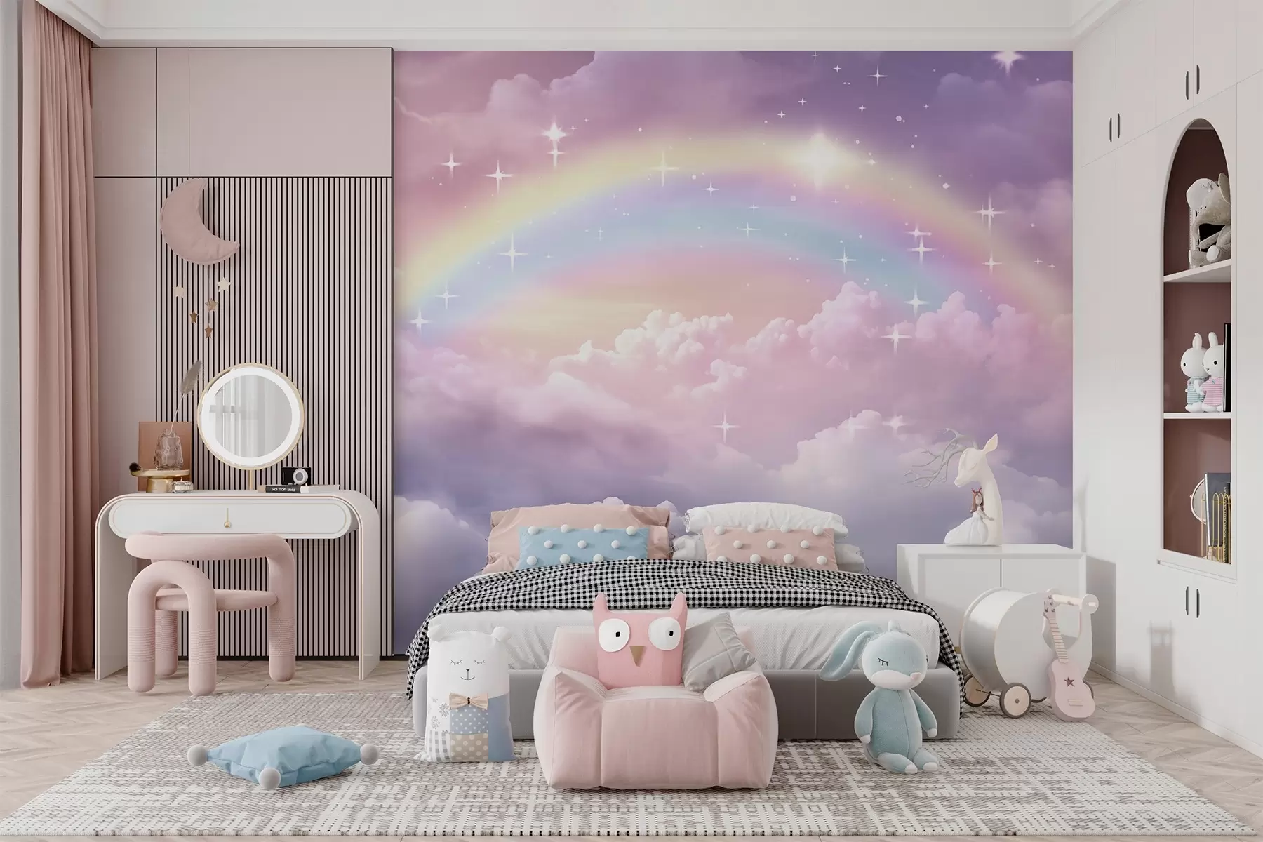 wall murals Rainbow in the clouds w04146