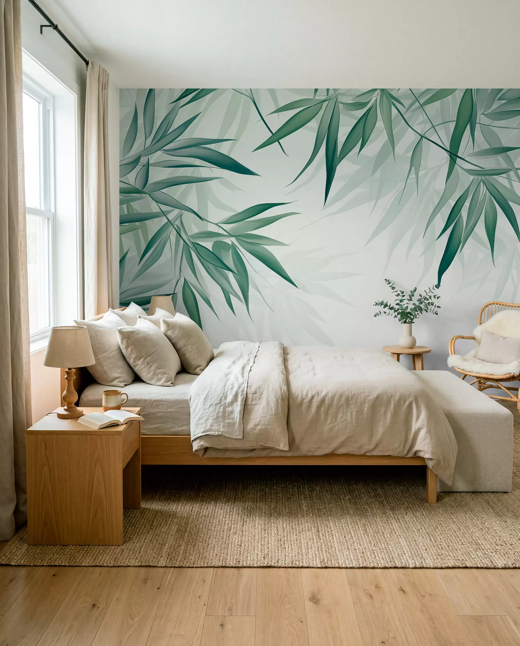 wall murals Bamboo leaves w04147