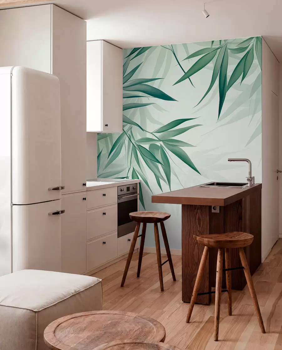 wall murals Bamboo leaves w04147