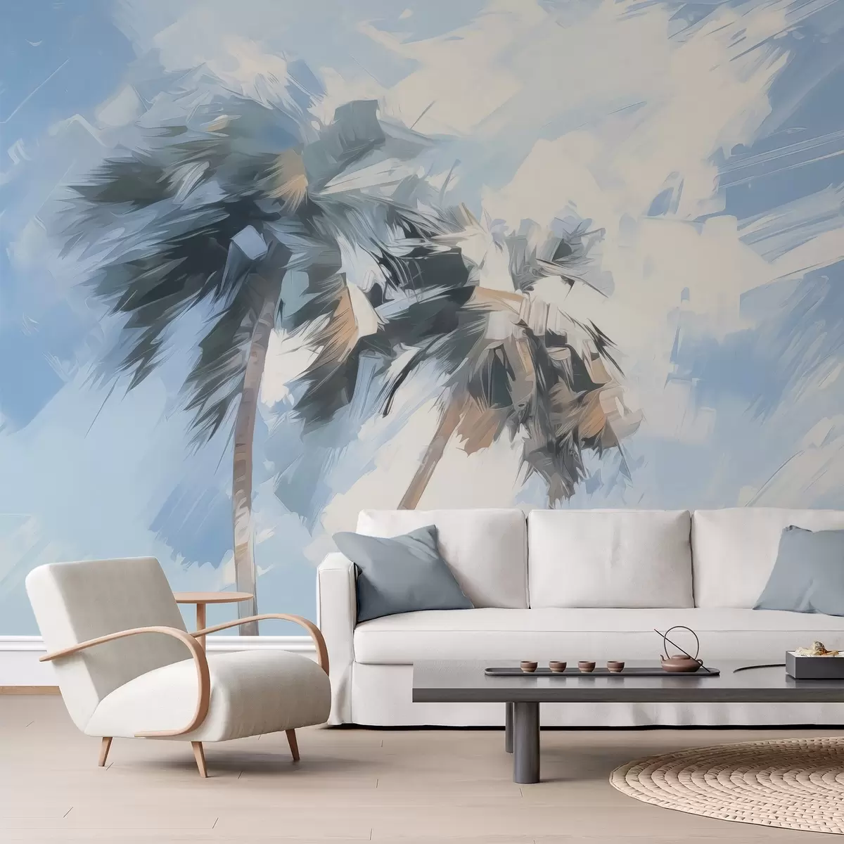 wall murals Palm trees imitation painting w04176