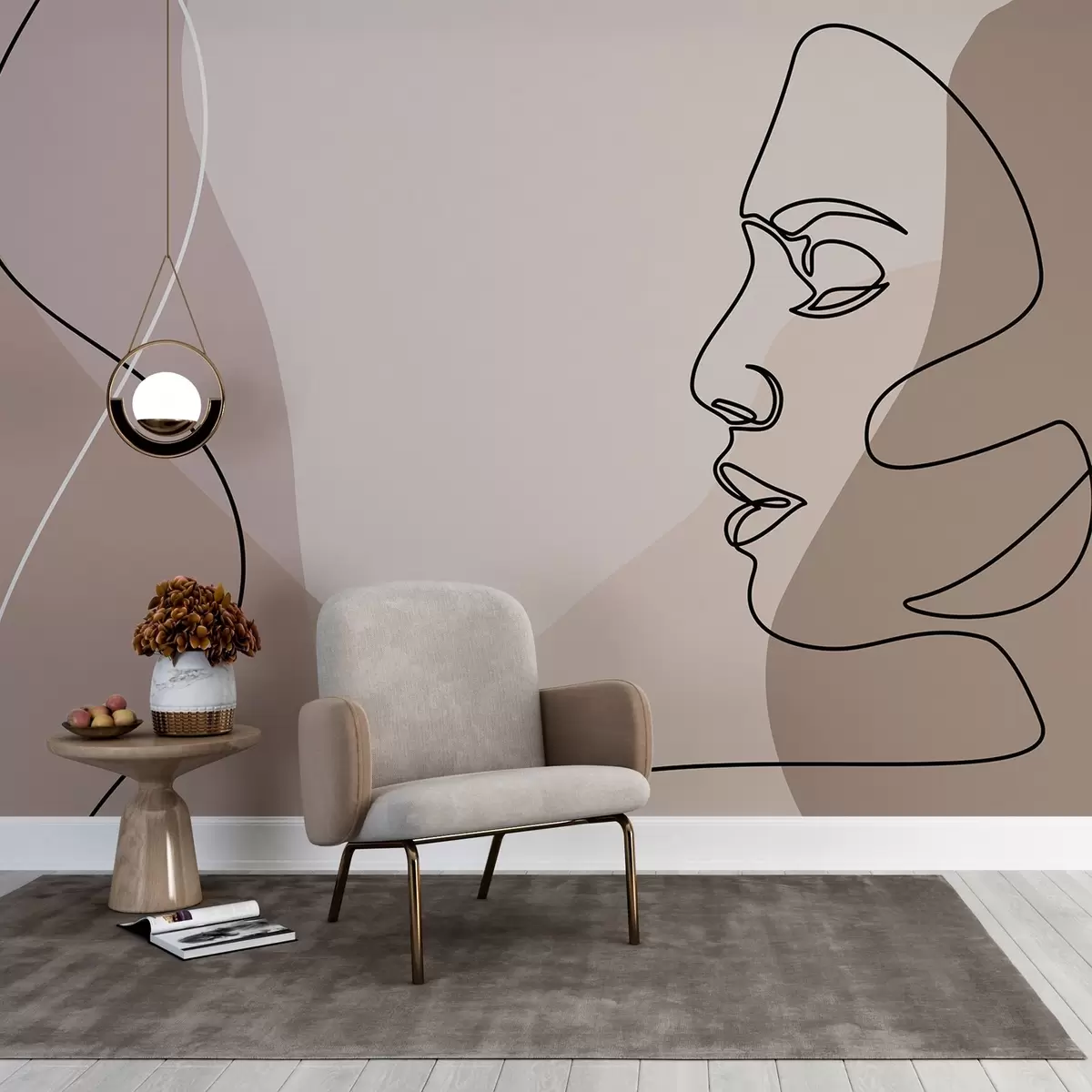 wall murals Abstract Face w09231