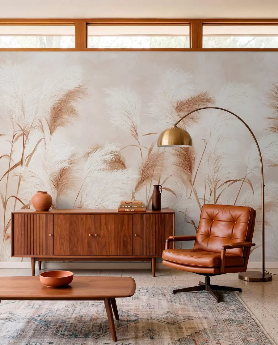 wall murals Pampas Silhouettes - Peach w09150v1