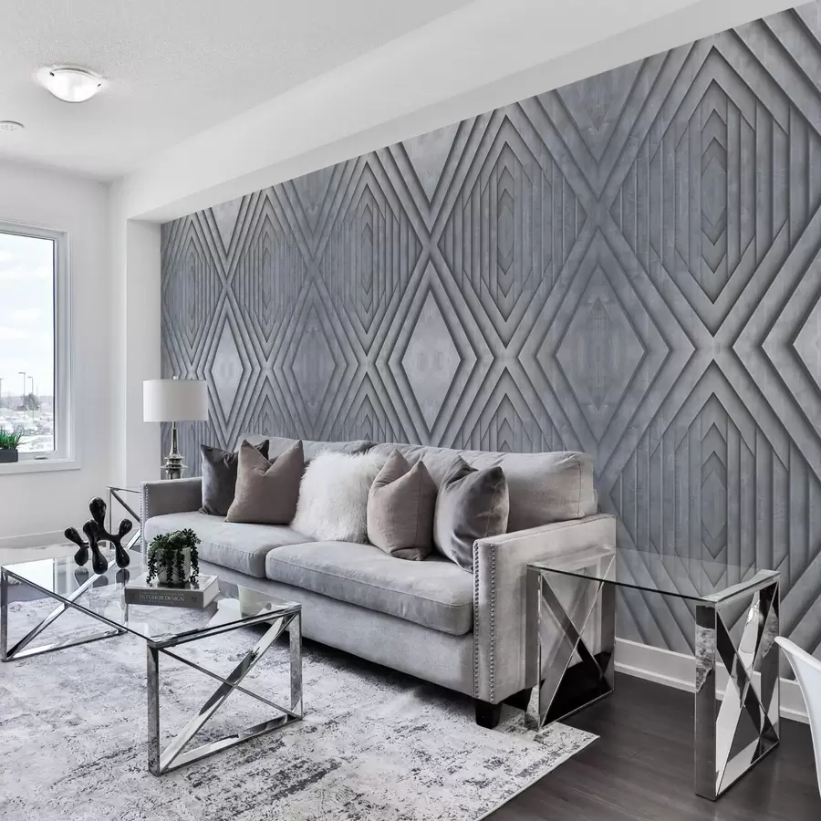 wall murals imitation of wooden panels in cold gray colors w04168v2