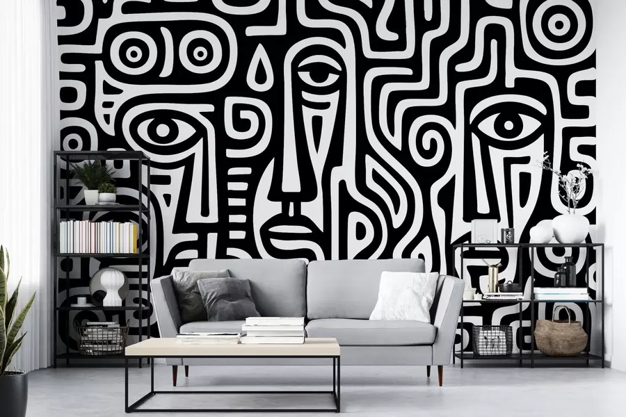 wall murals Stylized Facial Details w04186
