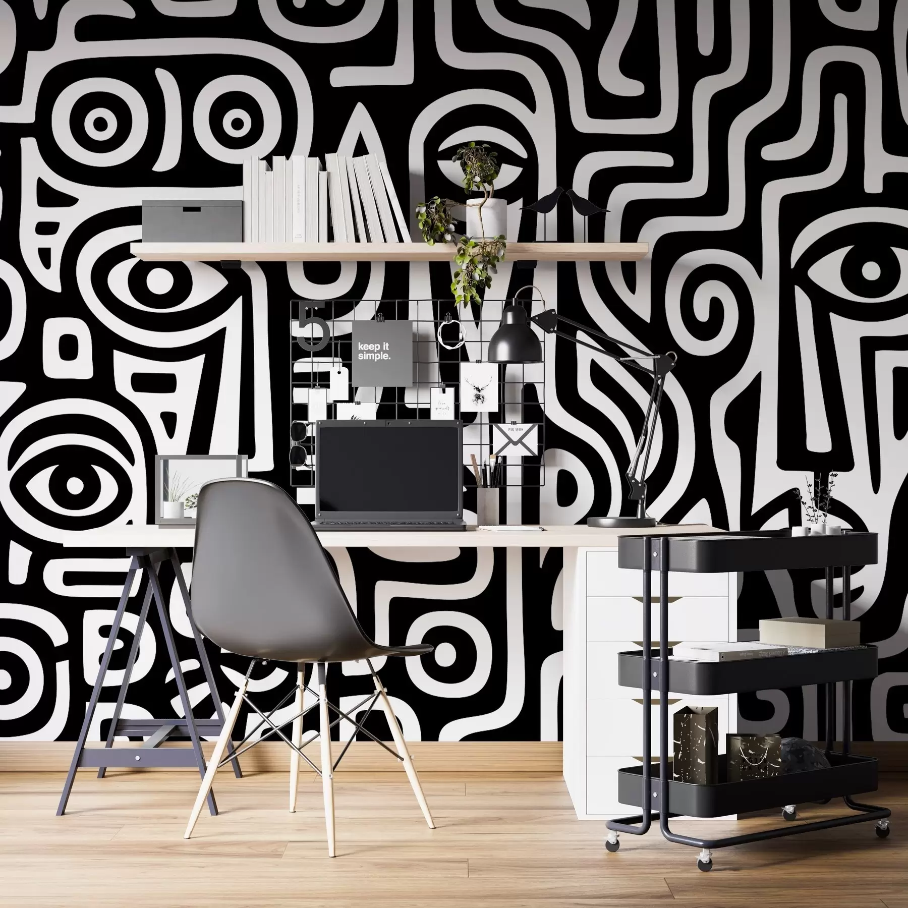 wall murals Stylized Facial Details w04186