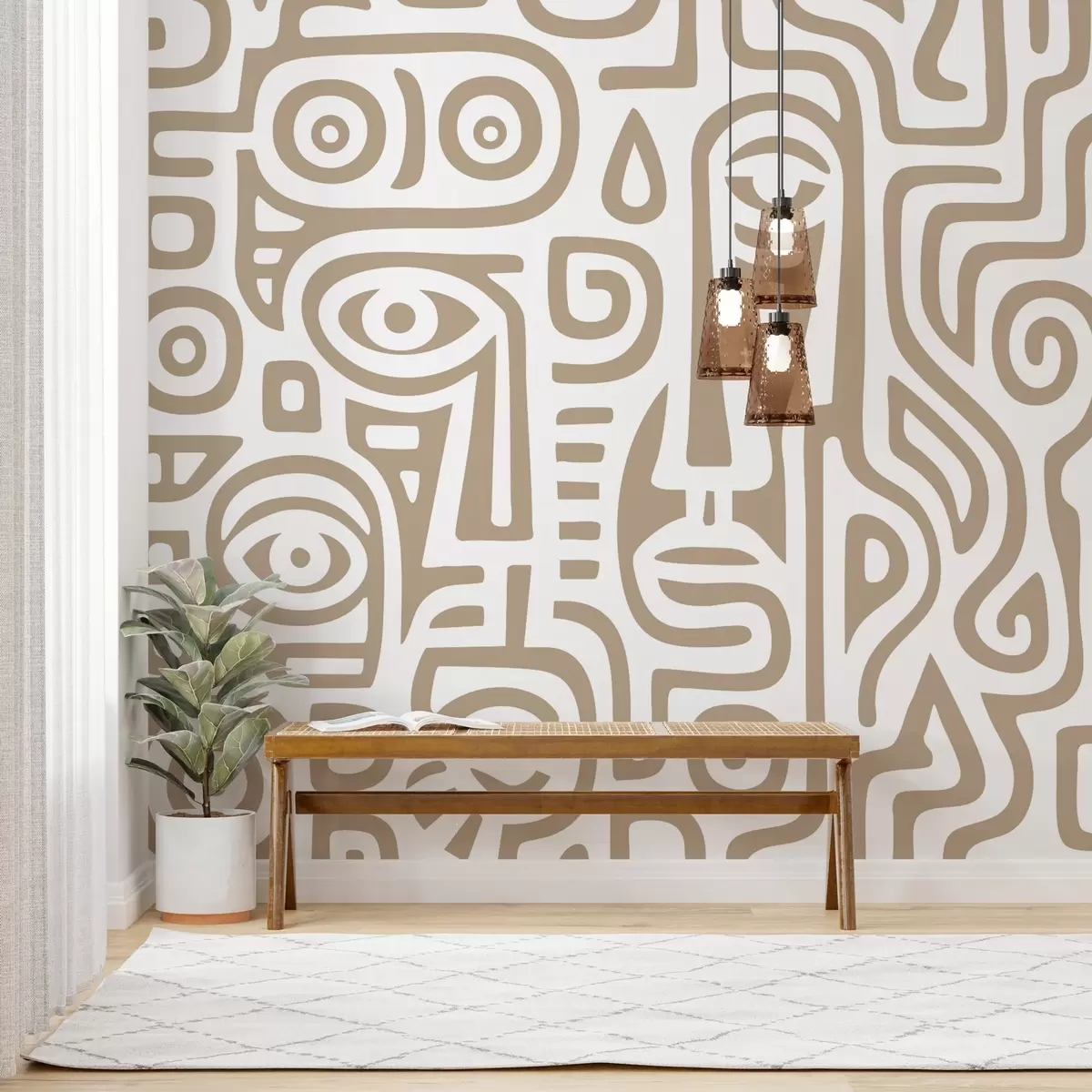 wall murals Stylized Facial Details w04186v2