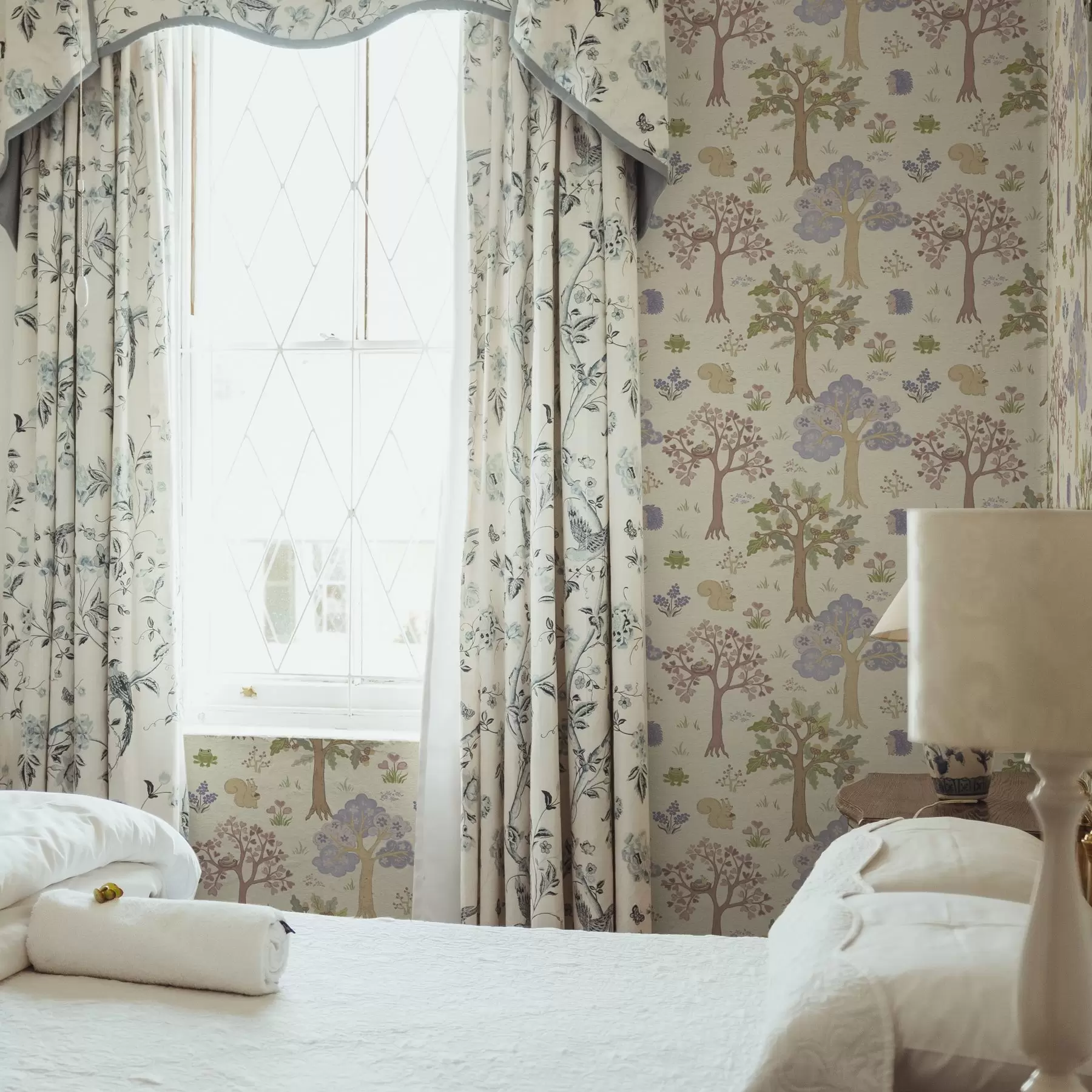 wall murals Fairy forest with animals in children's style a00264