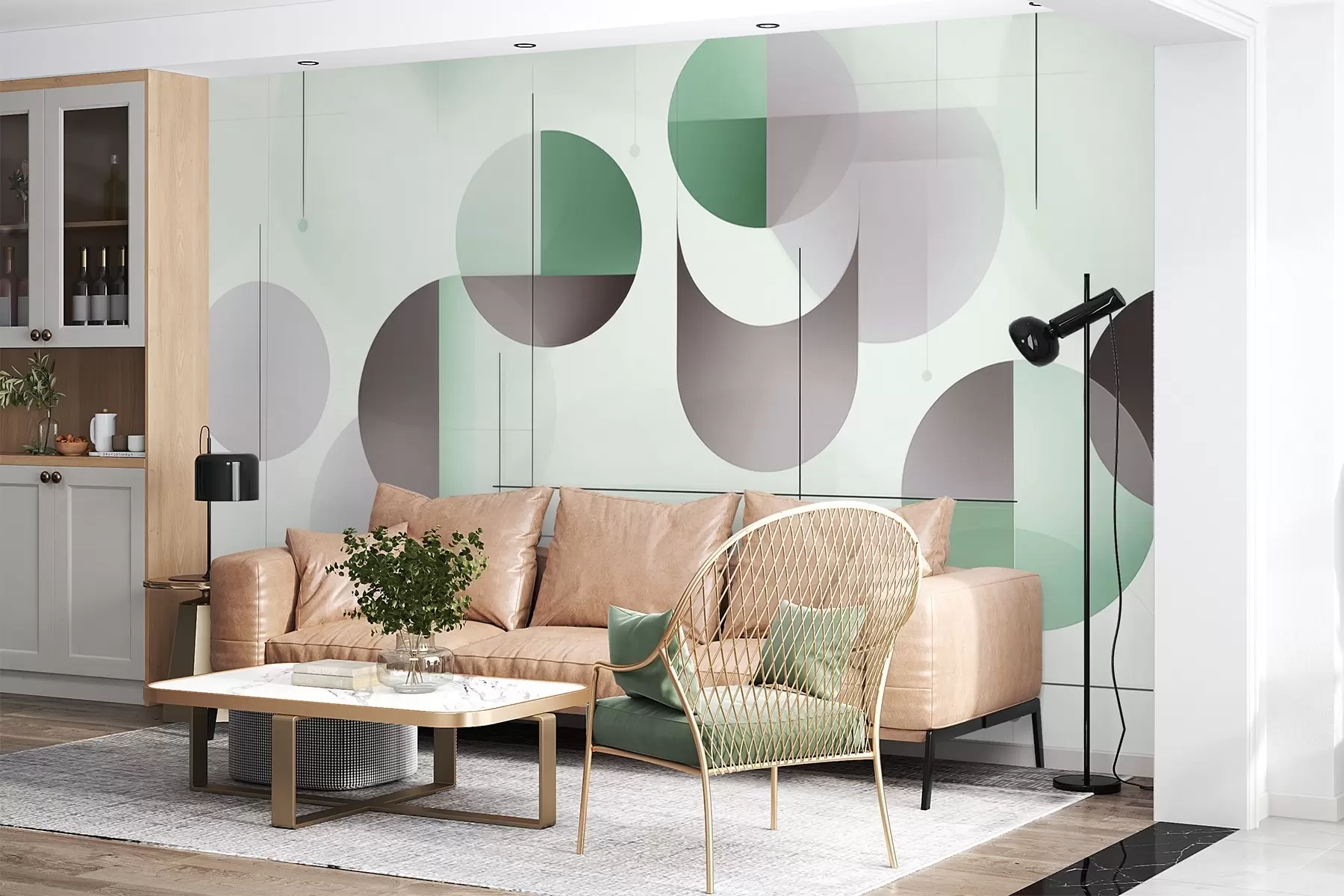wall murals Geometric abstract shapes w04220v2