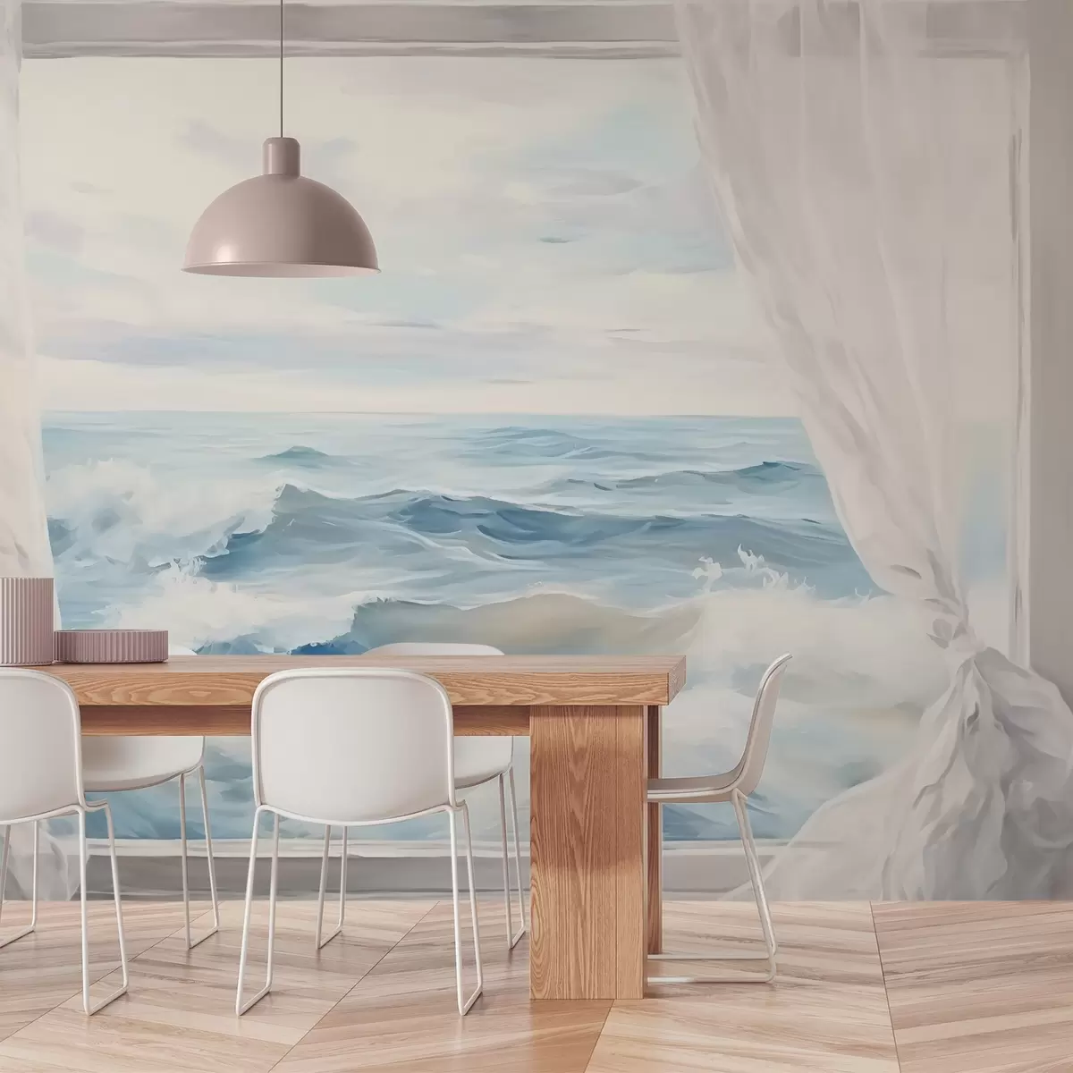 wall murals View from the window to the sea w04230